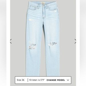 NWOT Madewell distressed The Slouchy Boy jean 16W